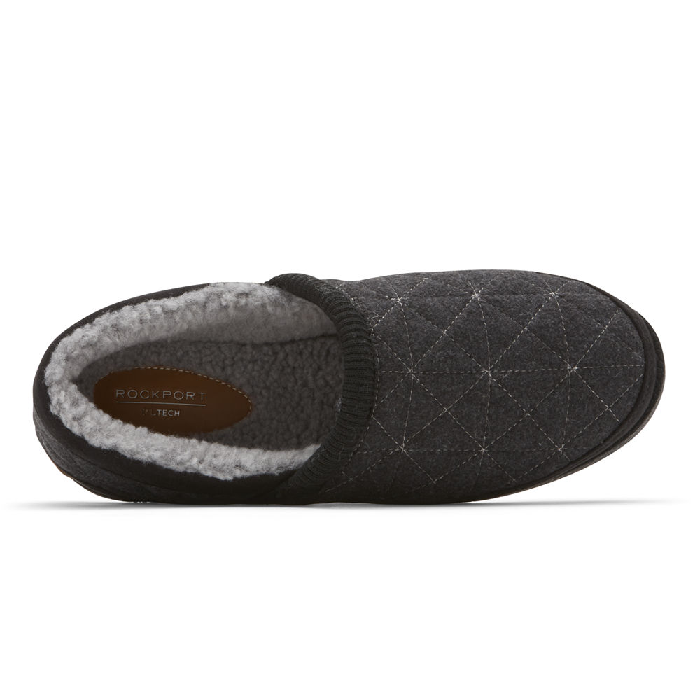 Rockport Womens Slippers Dark Grey - truTECH Veda Moc - UK 180-RMOYTS